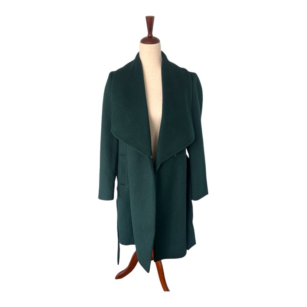 Cole Haan Wool Blend wrap Coat in dark green - Picture 5 of 10